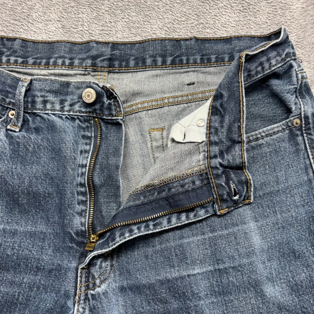 Levi's 514 Straight Fit Mens Size 38x32 Blue Good Zip Fly Denim Jeans